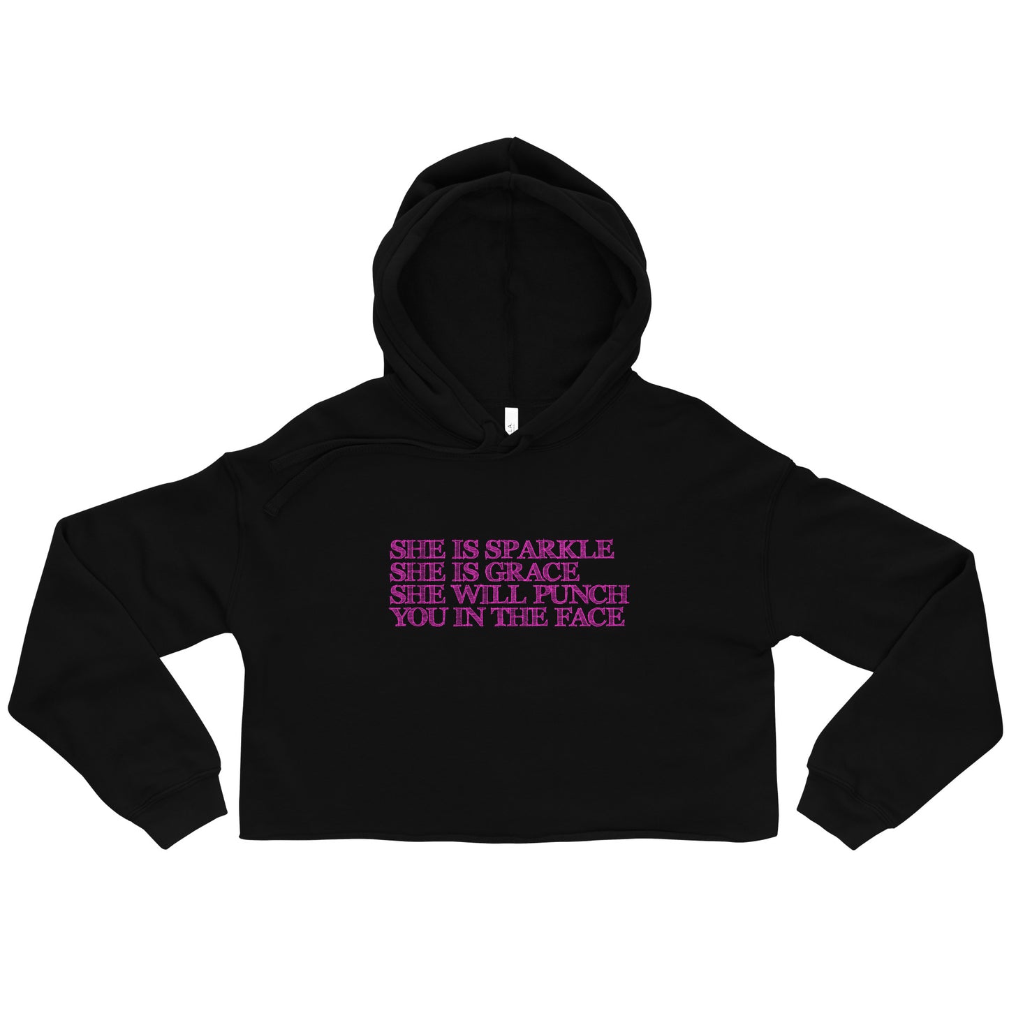 She is Sparkle Crop Hoodie