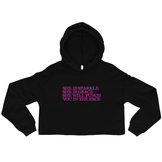 She is Sparkle Crop Hoodie